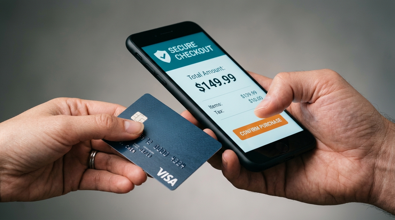 Infographic detailing the 'trust cliff' in AI commerce, highlighting consumer concerns about fraud and payment data security at the checkout stage.