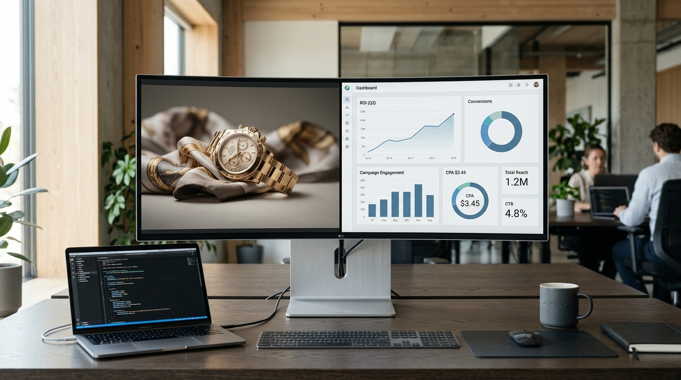 Diagram showing the integration of Adobe GenStudio, Firefly, Creative Cloud, and Experience Cloud for AI-driven performance marketing.