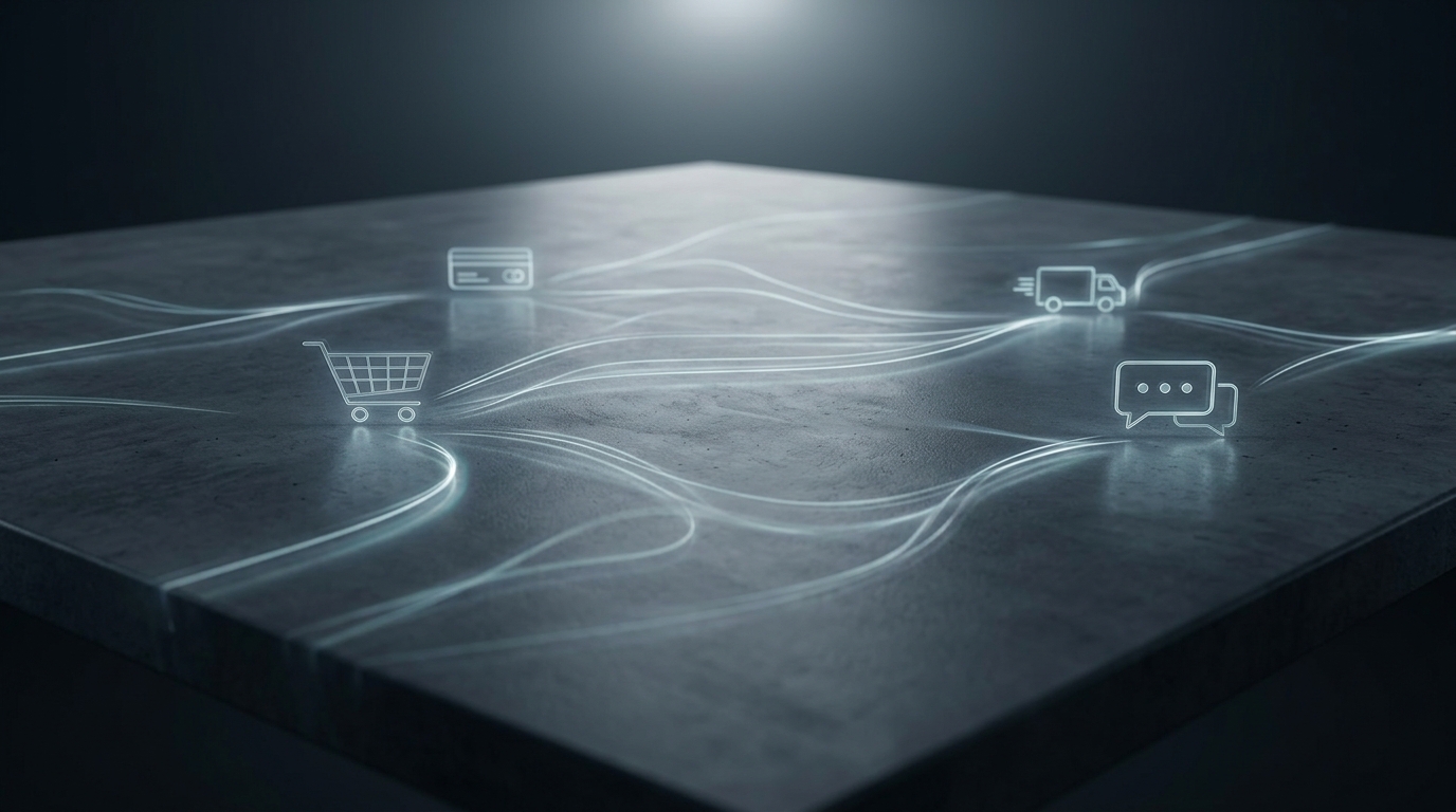 Illustration depicting a user engaging with Alibaba's Qwen AI for a seamless shopping experience on Taobao, highlighting conversational commerce.