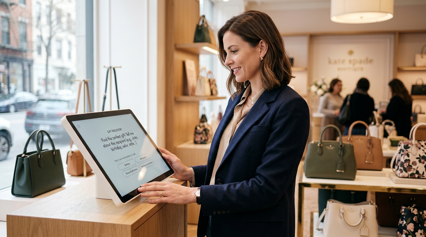 Visual representation of the Amazon AWS Agentic Shopping Assistant interface, showing a conversational AI guiding a shopper through product discovery.