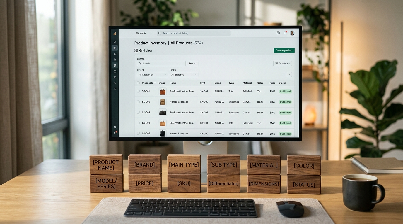 Graphic illustrating Amazon Seller Central's AI-generated title recommendations for adapting to the new 75-character product title policy.