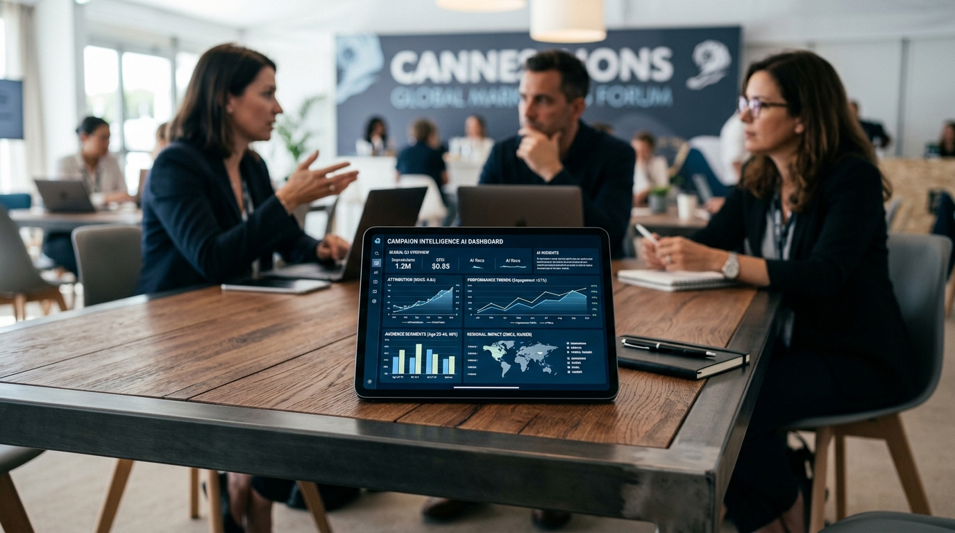 Delegates attending Cannes Lions 2026, where AI is a central theme in marketing and creative discussions and presentations.