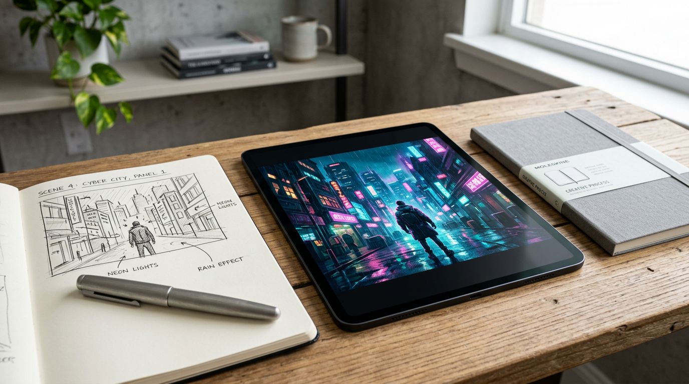 Conceptual image illustrating Chime's 300% boost in ad creatives using AI tools like Midjourney and Runway, showing growth and efficiency.