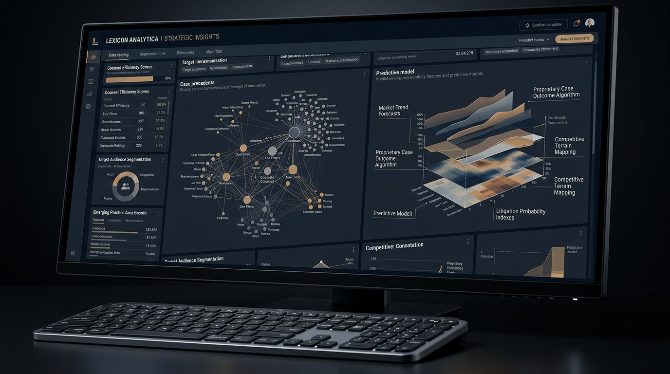 Conceptual diagram or interface screenshot of the CLM Sequoia AI platform showcasing its integrated features for legal SEO and AEO.