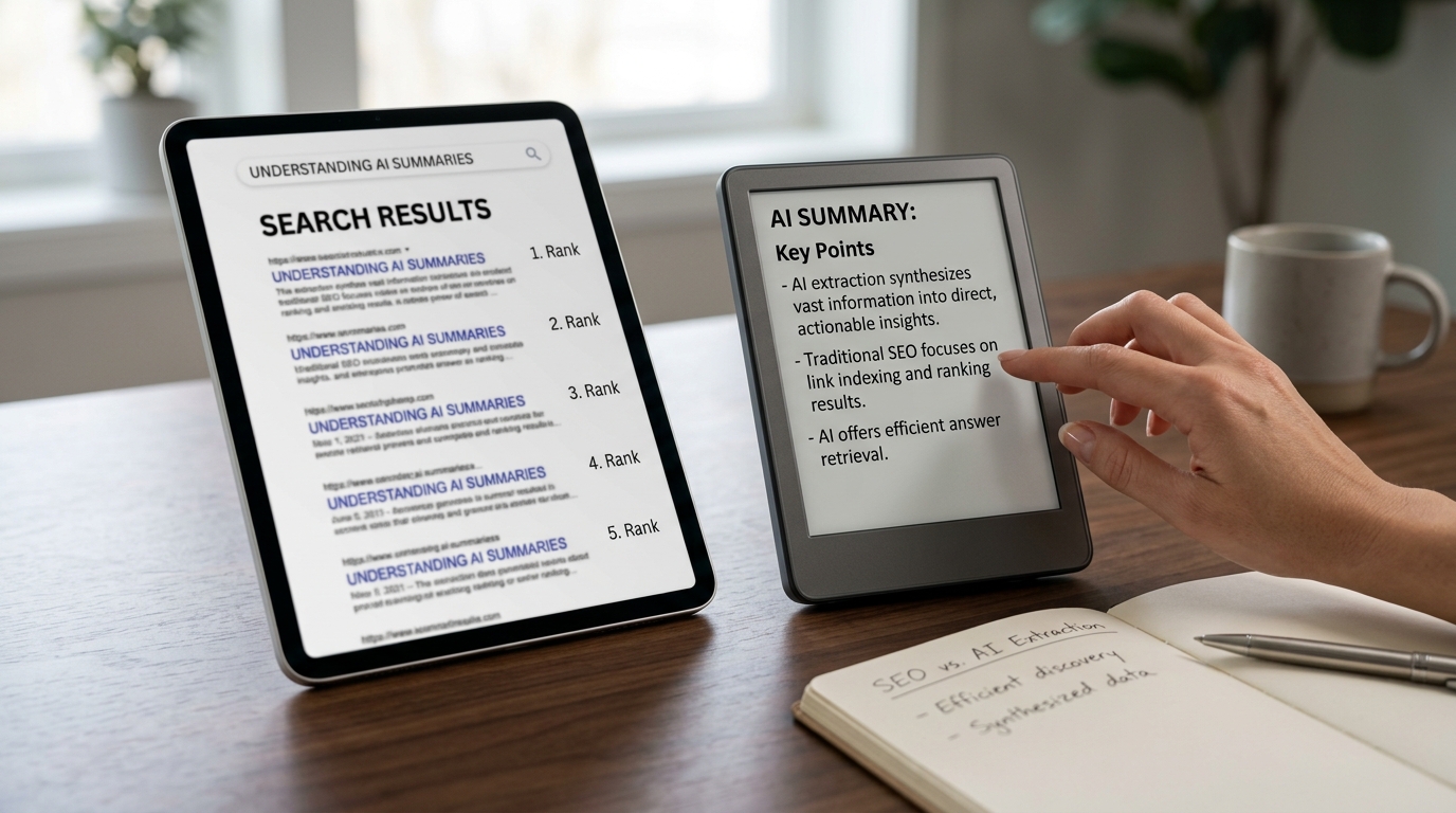 Frase.io's 'GEO vs SEO: Understand the Difference and Optimize for Both' guide cover, illustrating the evolving search landscape.