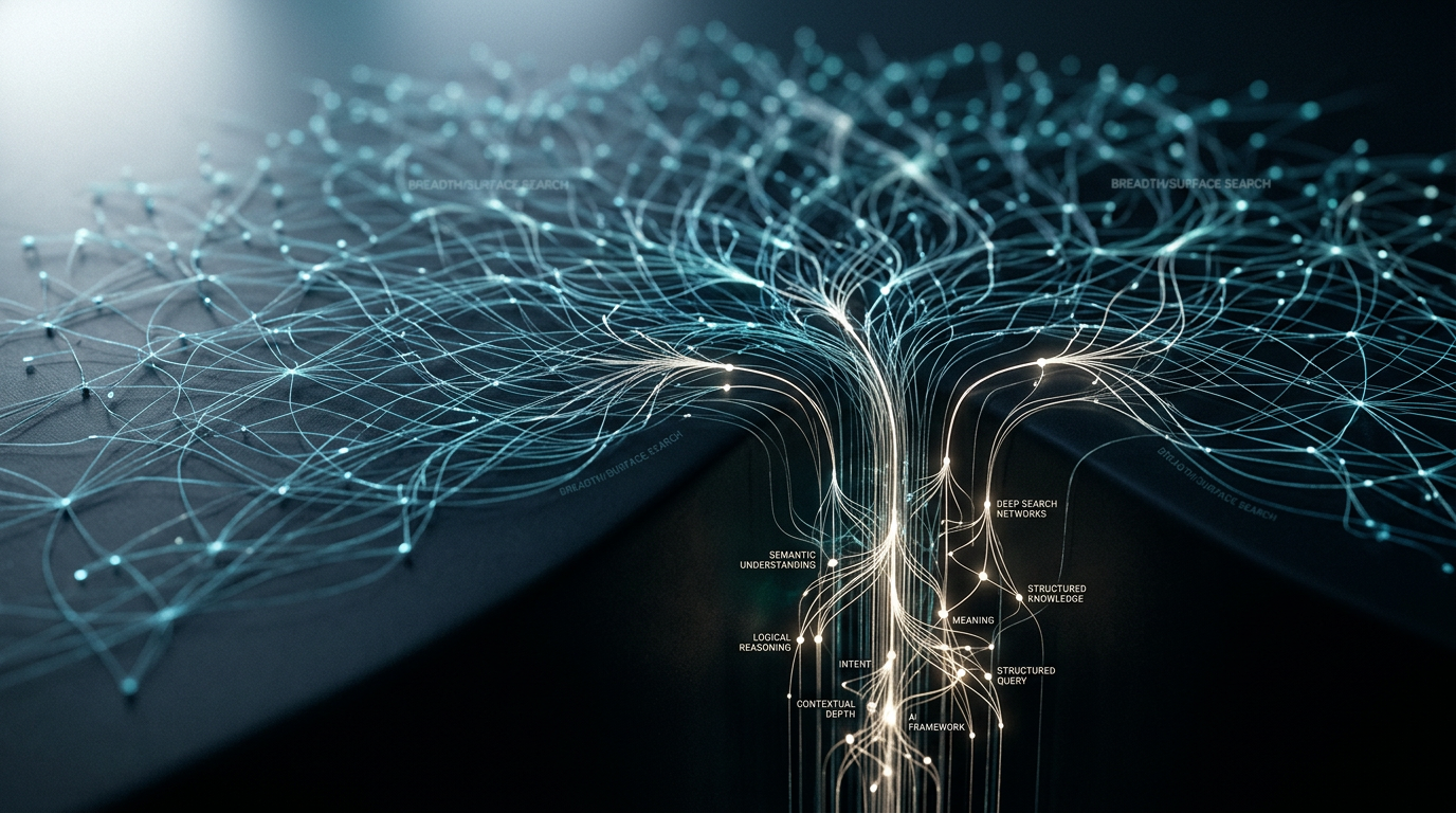 Illustration depicting the shift from traditional search rankings to AI Overviews and generative search experiences in 2026.
