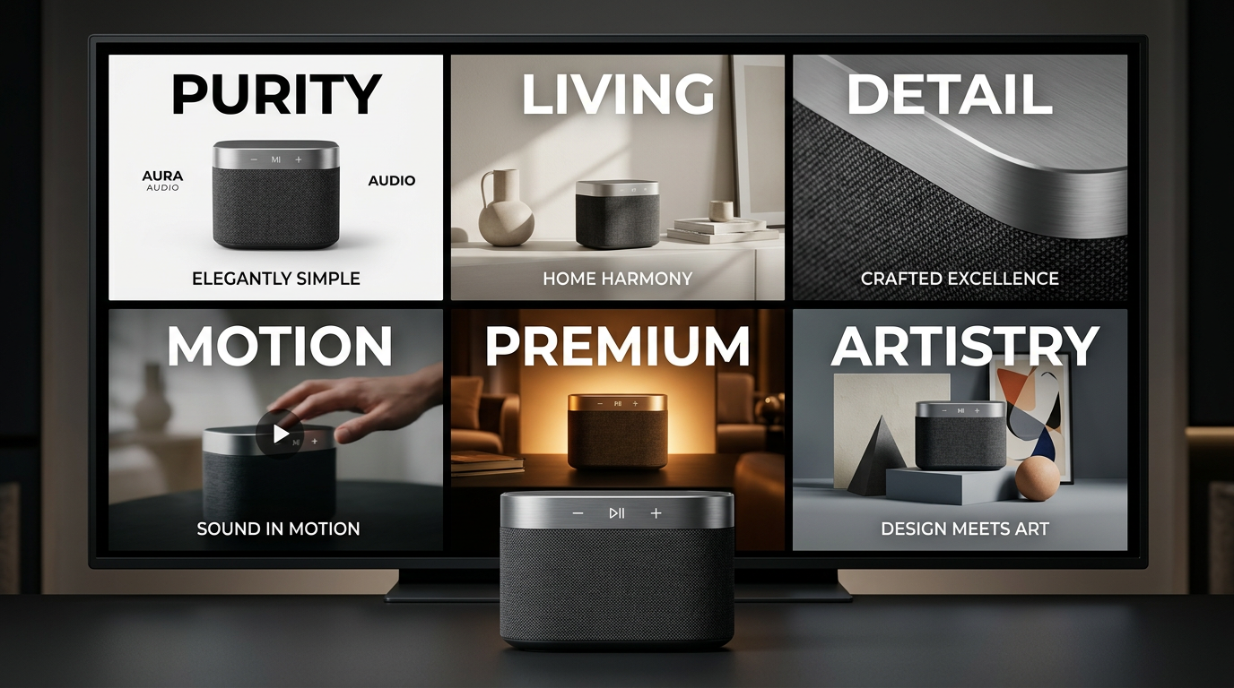 InVideo Advertising Studio AI tool interface demonstrating automated ad creative generation from a single product image for e-commerce.