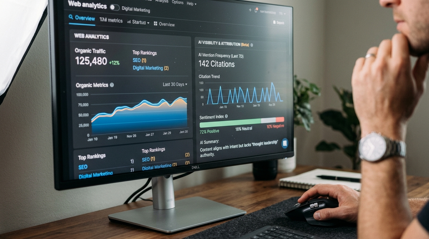 Marketer skepticism towards expensive GEO and AI visibility platforms, showing inconsistent data and unclear ROI in AI search.