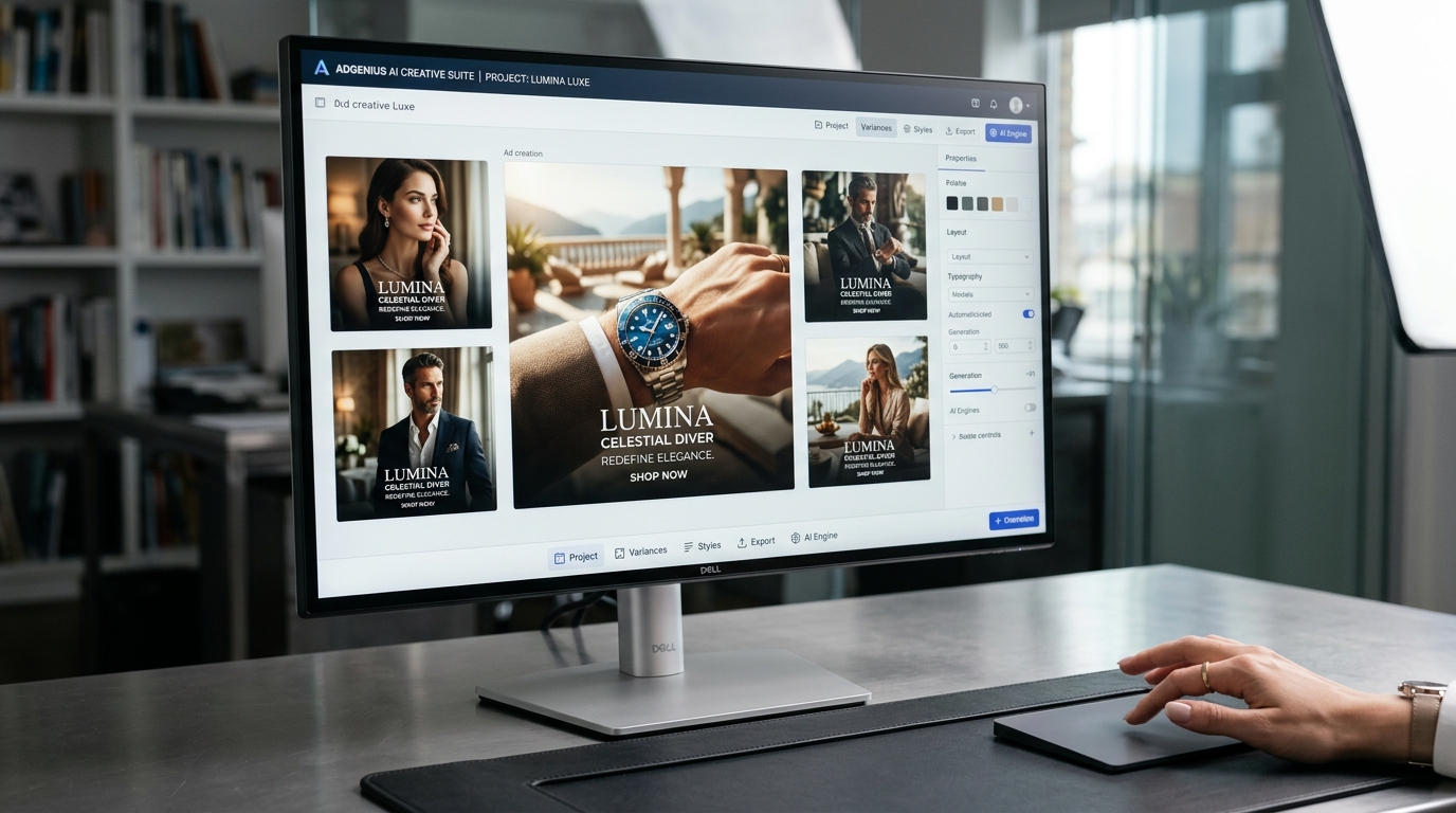 Conceptual image showing Meta's Muse Image AI model generating diverse ad creatives within the Advantage+ Creative platform for ecommerce brands.