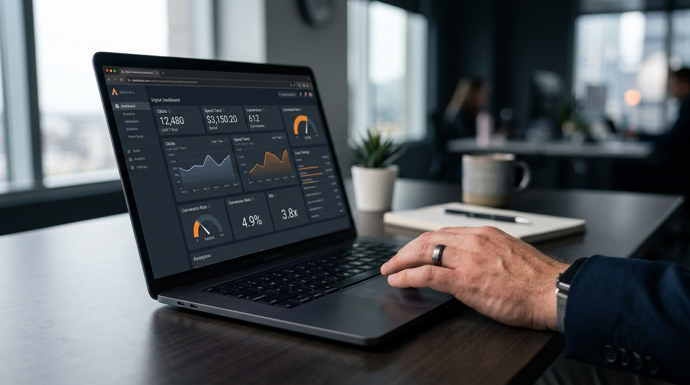 Screenshot of Microsoft Ads Performance Max campaign dashboard showing enhanced publisher URL reporting with clicks, spend, and conversions data.