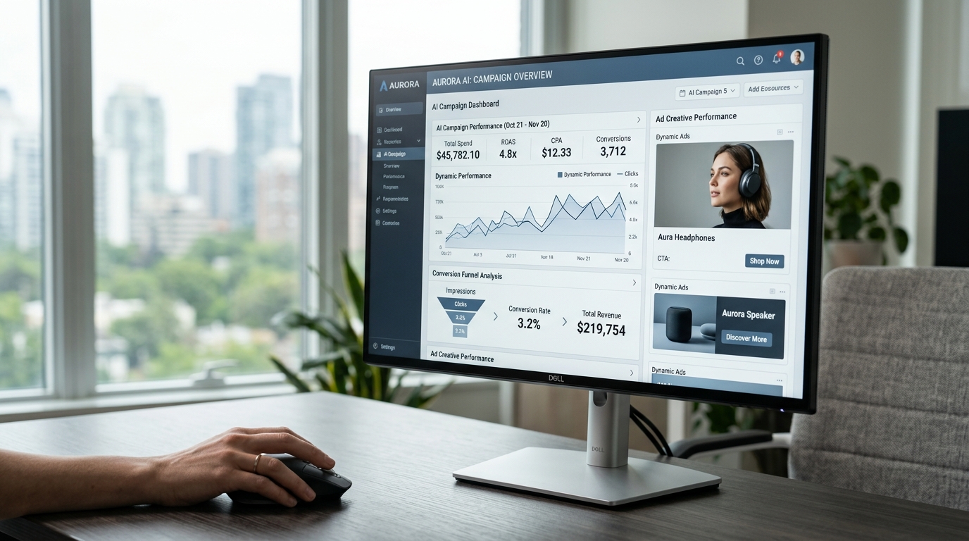Screenshot illustrating an expanded ChatGPT ad with richer creatives and e-commerce features, showcasing product details and a call to action.