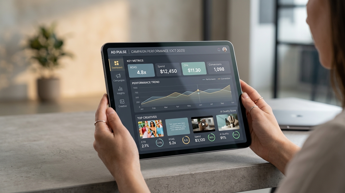 Screenshot of OpenAI's ChatGPT interface displaying the new self-serve Ads Manager dashboard with campaign creation options.