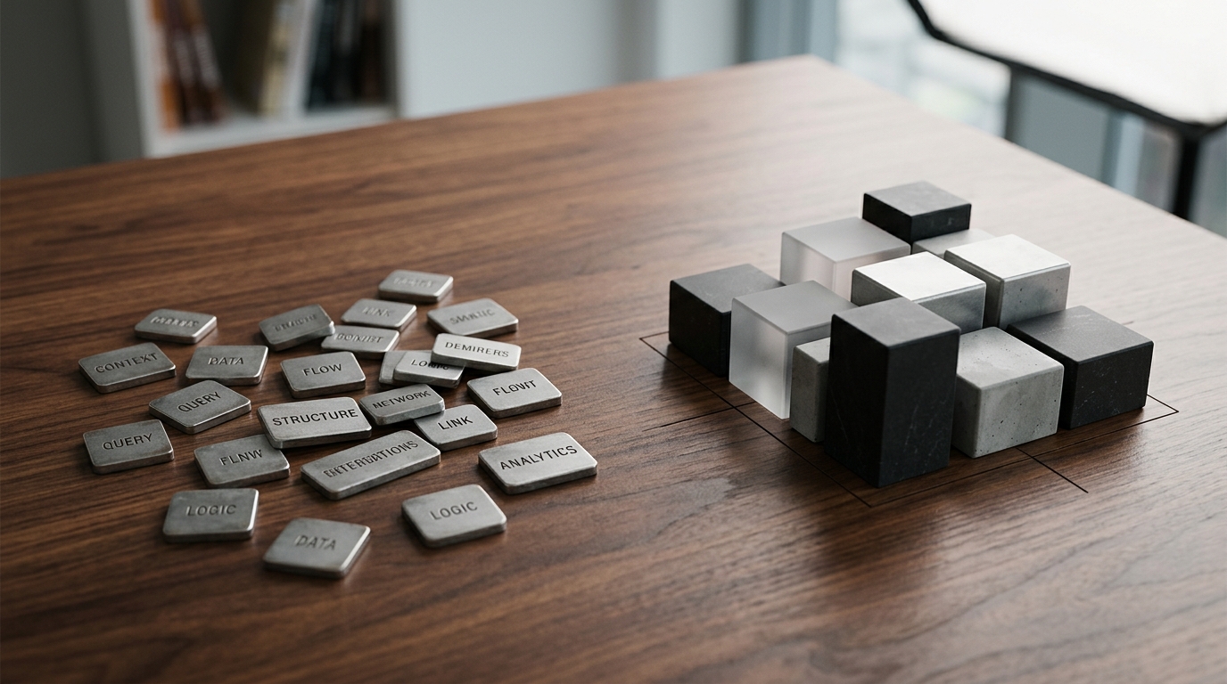 Visualizing the evolution from keyword SEO to entity-centric AI search, emphasizing entity authority as the new foundation for brand visibility.