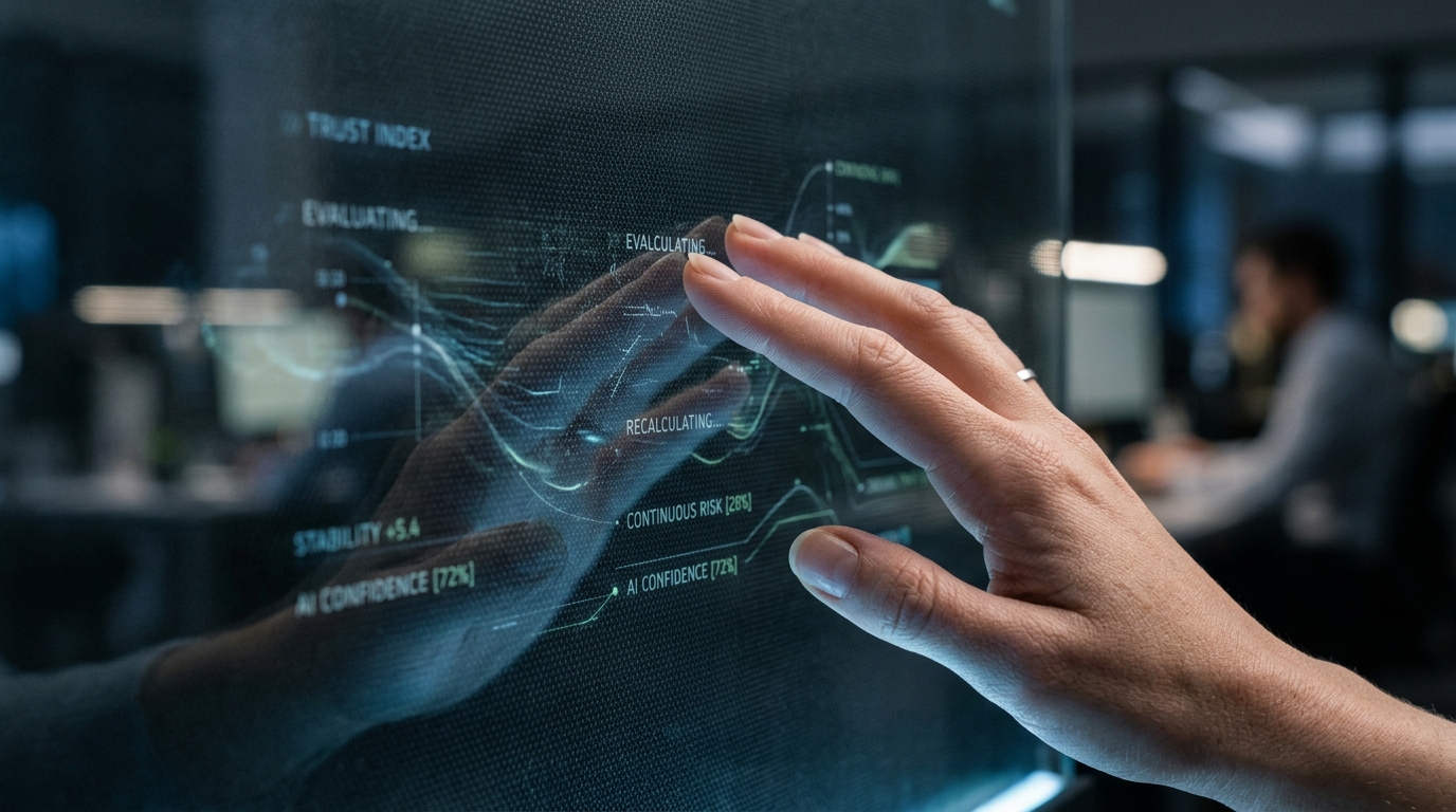 Conceptual image showing AI algorithms evaluating content for authority, freshness, and first-party signals in modern search engines.