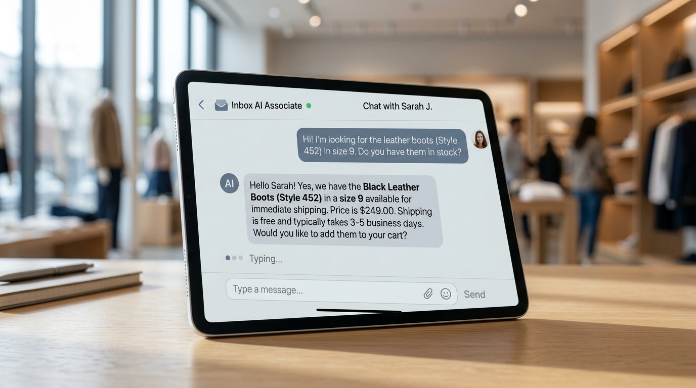 Visual representation of Shopify Editions 2026 showcasing new AI sales features, including the Inbox AI Associate interface for agentic commerce.