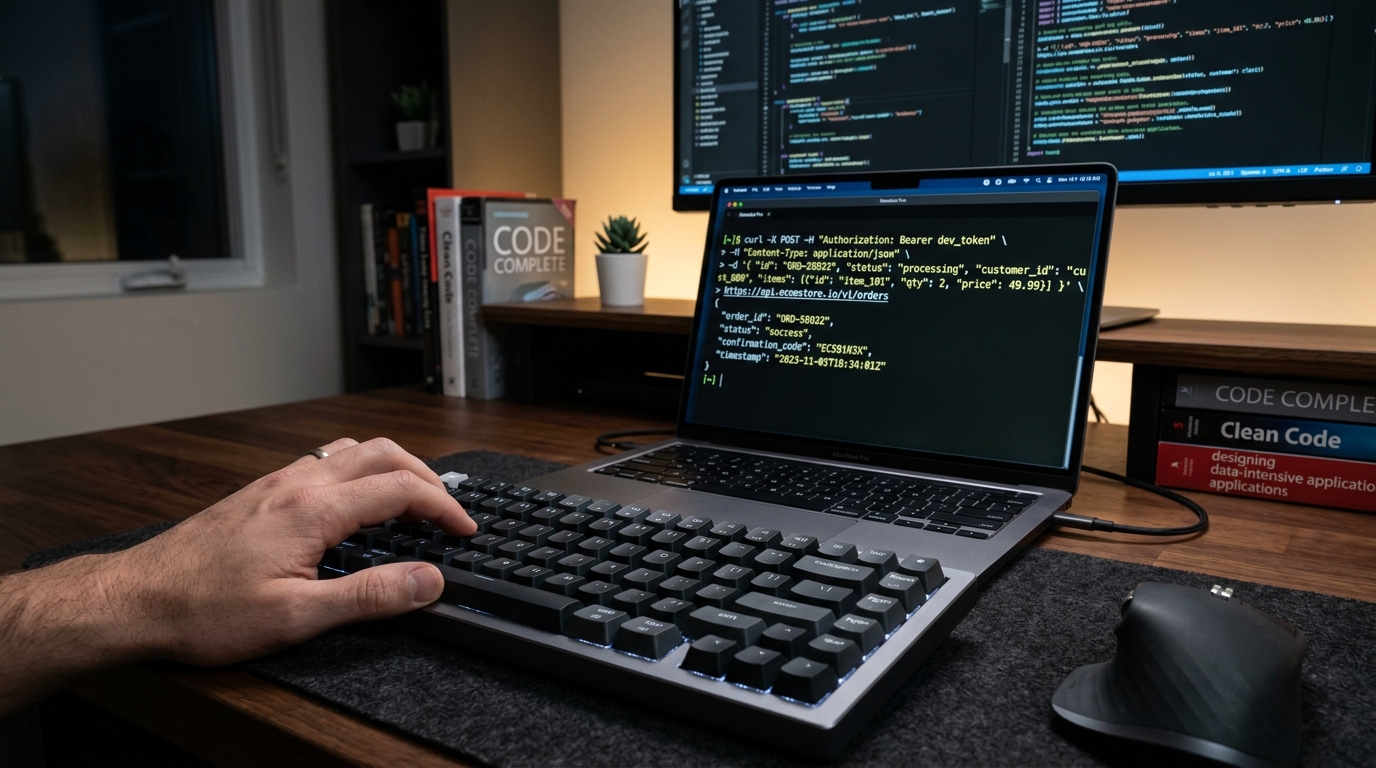 Visual representation of Shopify's new AI Toolkit, showing Claude Code integration connecting to Shopify store data and developer tools for live updates.