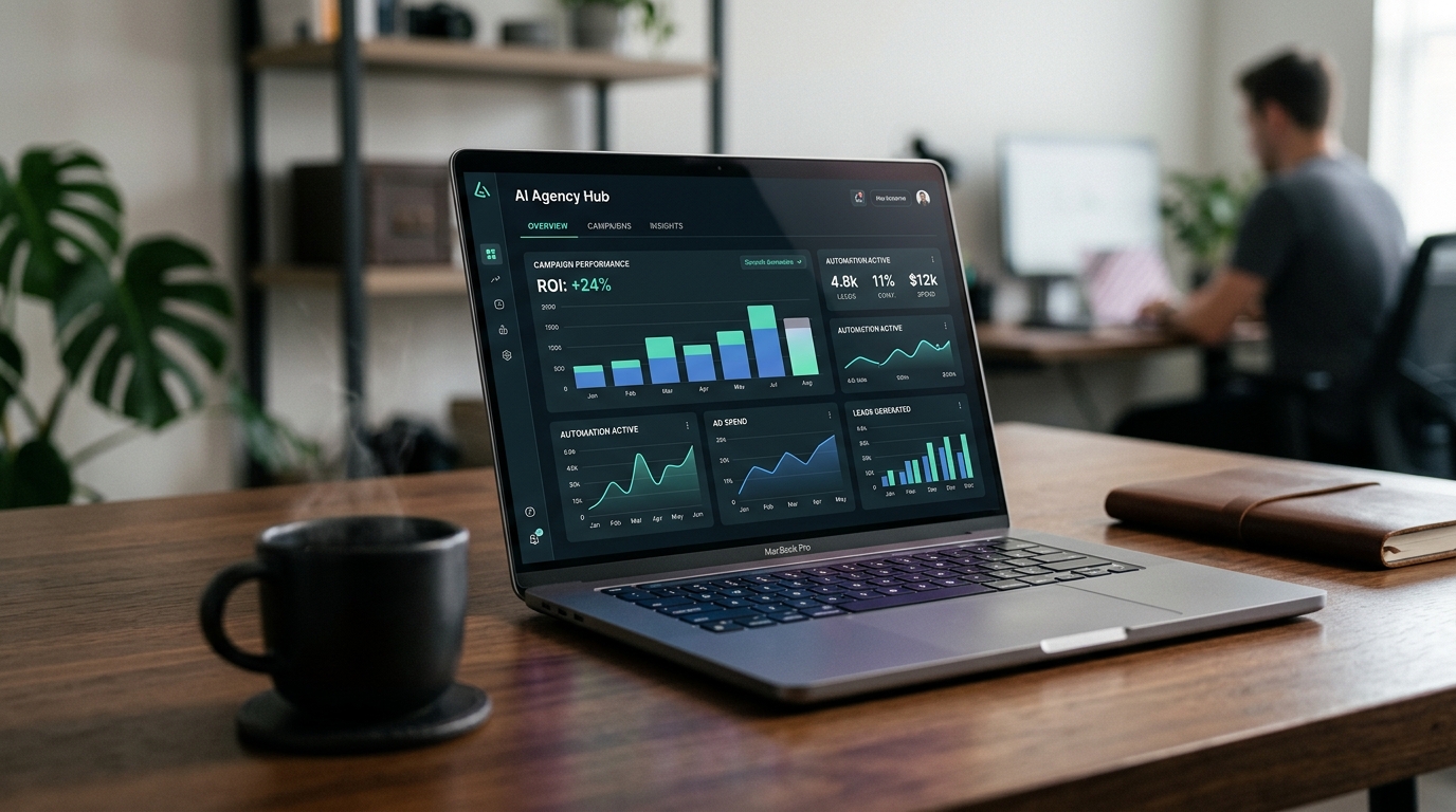 Shopify Campaign Autopilot AI ad agency dashboard showing automated campaign setup and optimization for ecommerce merchants.