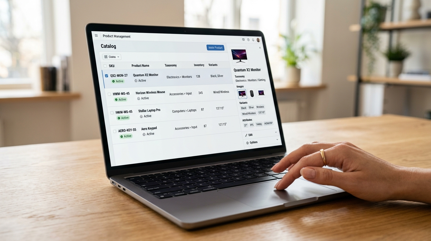 Conceptual diagram showing Shopify's agentic commerce strategy with AI assistants, Universal Commerce Protocol, and AI syndication for future shopping.