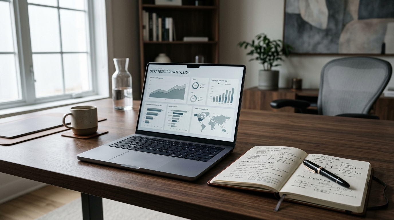 Visual representation of Softwired's 2026 AI Trends Report for B2B Marketing, showcasing data and growth.