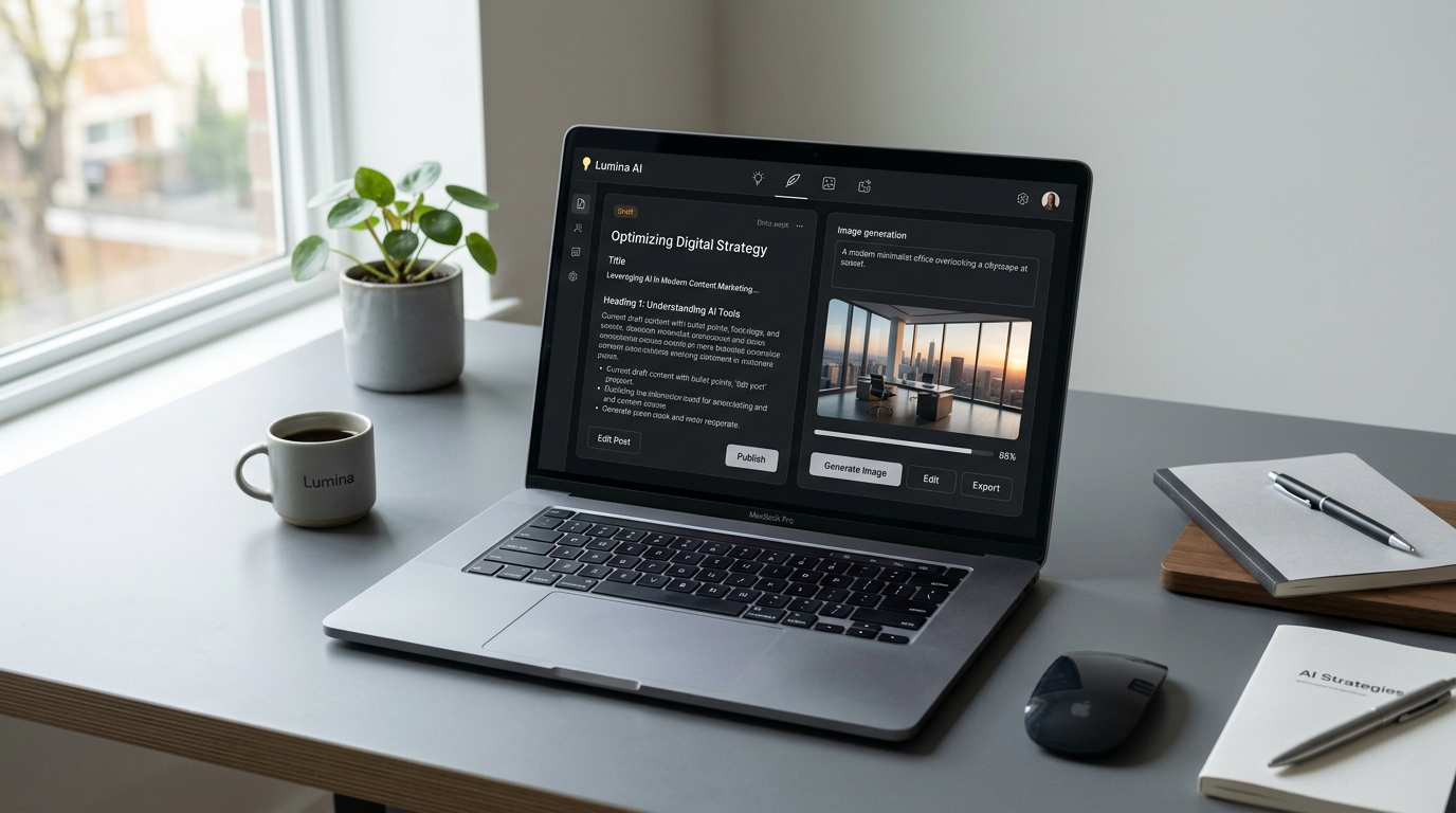 StoreSEO AI-powered blog and image generator interface for Shopify merchants, showing content creation workflow.