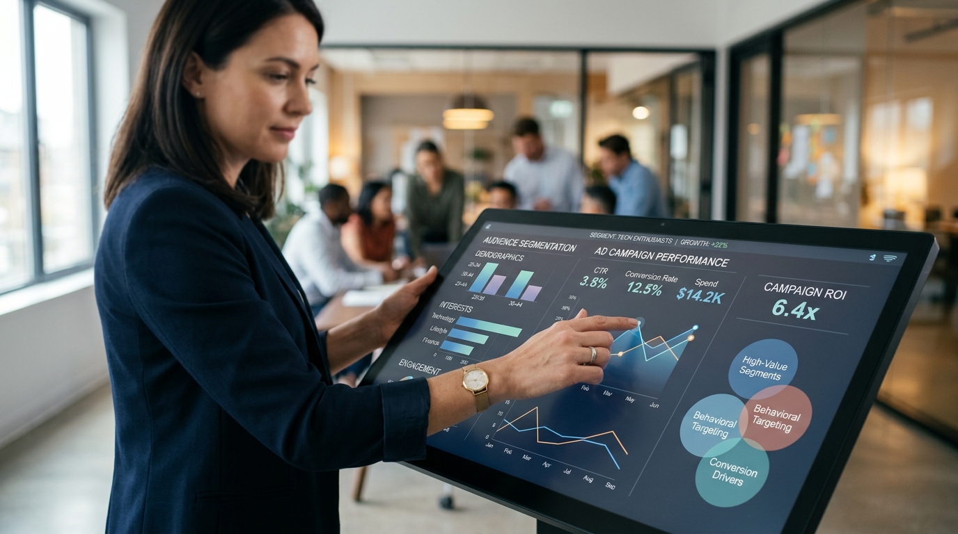 Visualizing the intersection of AI and marketing, highlighting OpenAI's new ad tools and Shopify's agentic commerce updates.