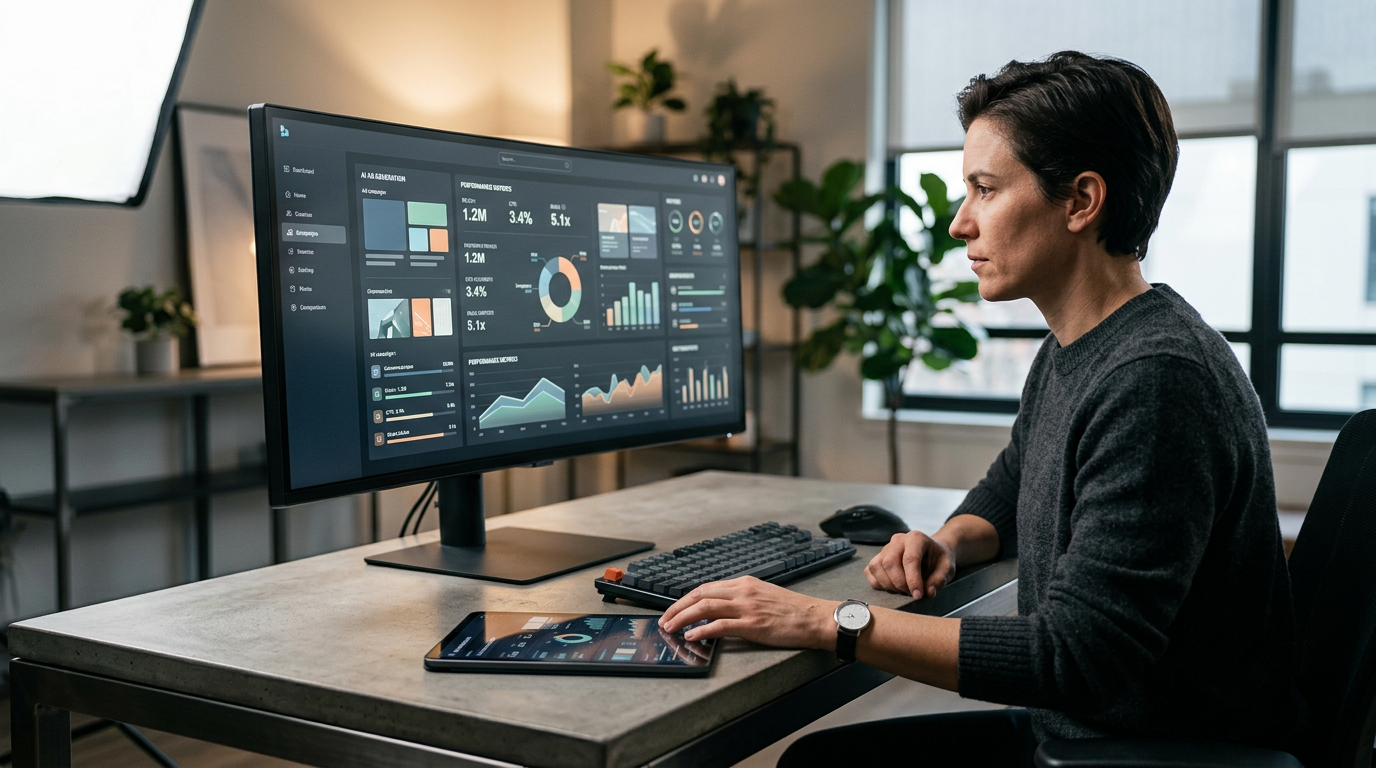 Zeely AI platform interface demonstrating rapid AI ad generation for e-commerce brands, showcasing creative templates and speed.